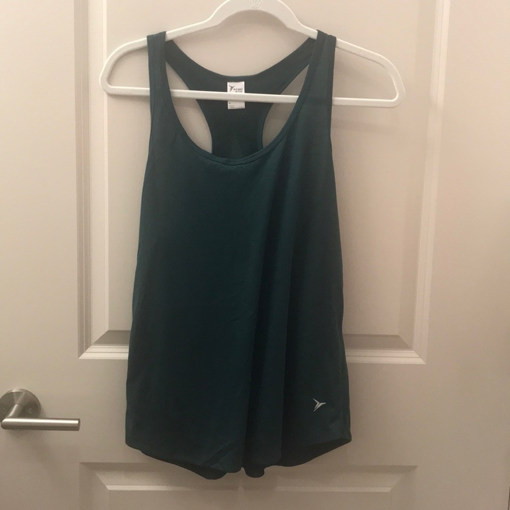 Hunter green mesh racer back